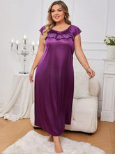 Load image into Gallery viewer, Plus Size Womens V-Neck Sexy Nightdress - Smooth, Slight Stretch, Semi-Sheer, Solid Color - Shop &amp; Buy
