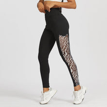 Load image into Gallery viewer, Pocket Leggings Fitness Women High Waist Mesh Splicing Yoga Pants Elastic Gym Push Up Squat Proof Trousers Zebra Pattern Pants - Shop &amp; Buy
