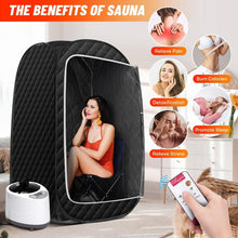 Load image into Gallery viewer, Portable Sauna for Home, at Home Sauna Full Body, Portable Steam Saunas Box Fold-able with 2.6L 1000 Watt Steamer, Folding Chair, Remote Control - Shop &amp; Buy
