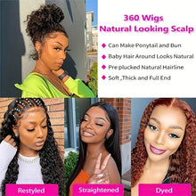 Load image into Gallery viewer, Pre-Plucked 360 Lace Front Wig with Baby Hair - Deep Curly Human Hair, Natural Hairline, 180% Density for Women - Shop &amp; Buy
