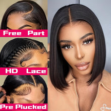 Load image into Gallery viewer, Premium Human Hair Bob Wig - Ultra-Real HD Transparent Lace Front - Shop &amp; Buy
