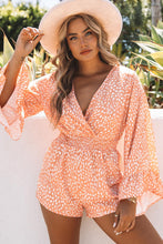 Load image into Gallery viewer, Printed Flare Sleeve Surplice Romper - Shop &amp; Buy