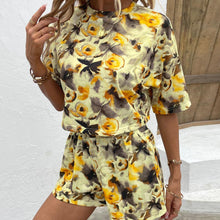 Load image into Gallery viewer, Printed Round Neck Dropped Shoulder Half Sleeve Top and Shorts Set - Shop &amp; Buy
