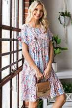 Load image into Gallery viewer, Printed Short Flounce Sleeve Tiered Dress - Shop &amp; Buy