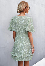 Load image into Gallery viewer, Printed Smocked Waist Layered Surplice Dress - Shop &amp; Buy
