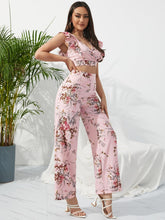 Load image into Gallery viewer, Printed Surplice Cap Sleeve Top and Pants Set - Shop &amp; Buy
