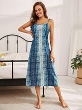 Load image into Gallery viewer, Printed Tie Shoulder Midi Night Dress - Shop &amp; Buy