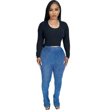 Load image into Gallery viewer, Prowow Casual Basic Women Pant 2024 Fashion Striped Stretchy Stacked Pants High Waisted Slim Fit Streetwear Trousers Bottoms - Shop &amp; Buy
