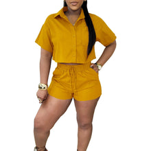 Load image into Gallery viewer, Prowow Casual Two Piece Women Suits Solid Color Summer Cropped Tops Shorts Female Clothing Set New Design Matching Outfits - Shop &amp; Buy
