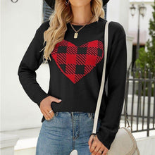 Load image into Gallery viewer, Prowow Casual Women Sweaters Lovely Heart Plaid Spring Fall Long Sleeve Tops Clothes for Lady - Shop &amp; Buy
