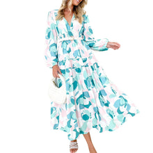 Load image into Gallery viewer, Prowow Elegant Print Women Beach Dress Long Sleeve V-neck Chiffon Maxi Dresses for Party 2023 New Slim Fit Holiday Clothing - Shop &amp; Buy