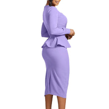 Load image into Gallery viewer, Prowow Elegant Ruffle Women Midi Dress Long Sleeve Square Collar Solid Color Office Lady Outfits 2024 New Design Female Clothes - Shop &amp; Buy
