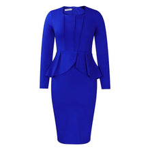 Load image into Gallery viewer, Prowow Elegant Ruffle Women Midi Dress Long Sleeve Square Collar Solid Color Office Lady Outfits 2024 New Design Female Clothes - Shop &amp; Buy
