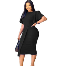 Load image into Gallery viewer, Prowow Fashion Elegant Women Maxi Dress Ruffle Sleeve Solid Color Office Lady Outfits 2024 New Design Summer Clothing - Shop &amp; Buy
