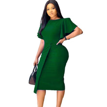 Load image into Gallery viewer, Prowow Fashion Elegant Women Maxi Dress Ruffle Sleeve Solid Color Office Lady Outfits 2024 New Design Summer Clothing - Shop &amp; Buy
