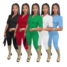 Load image into Gallery viewer, Prowow Fashion Office Lady Suits Crop Blazers Tops Pant Two Piece Women Clothing Set Solod Color Slim Fit Outfits Tracksuit - Shop &amp; Buy
