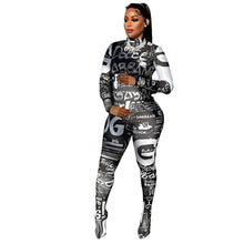 Load image into Gallery viewer, Prowow Fashion Print Women Jumpsuits One-piece Zipper Long Sleeve Bodycons Outfits Turtleneck Female Romper Clothing - Shop &amp; Buy
