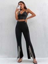 Load image into Gallery viewer, Prowow Fashion Tassel Women Pant Elastic Waist Slim Fit Black Color Female Streetweat Bottoms Clothes Spring Fall Flare Trousers - Shop &amp; Buy
