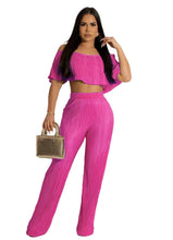 Load image into Gallery viewer, Prowow Fashion Women Clothing Set Shoulderless Cropped Tops Wide Leg Pant Two Piece Solid Color Suits 2023 New Folds Outfits - Shop &amp; Buy