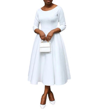 Load image into Gallery viewer, Prowow High Quality Boutique Midi Women Dress O-neck Slim Fit Solid Color 2024 New Design Spring Elegant Clothing - Shop &amp; Buy
