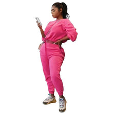 Load image into Gallery viewer, Prowow Pink Women Tracksuits Casual Crop Sweatshirts Pant 2 Piece Sporty Set New Design Fall Winter Female Workout Sweat Suits - Shop &amp; Buy
