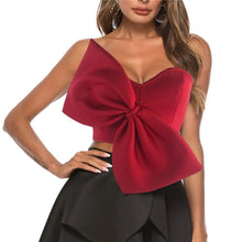 Load image into Gallery viewer, Prowow Sexy Big Bow Women Tops Clothes Solid Color Zipper Crop Shirts New Design Summer Female Party Nightclub Wear - Shop &amp; Buy
