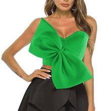 Load image into Gallery viewer, Prowow Sexy Big Bow Women Tops Clothes Solid Color Zipper Crop Shirts New Design Summer Female Party Nightclub Wear - Shop &amp; Buy
