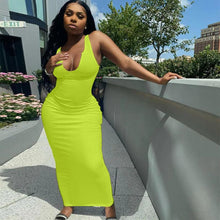 Load image into Gallery viewer, Prowow Sexy Bodycon Women Dress Summer Ribbed Maxi Slim Fit Outfits for Party Nightclub Solid Color Streetwear Clothing - Shop &amp; Buy
