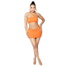 Load image into Gallery viewer, Prowow Sexy Hollow Out Women Skirts Set Skew Collar Cropped Tops Two Piece Summer Female Clothing Party Nightclub Bodycon Outfit - Shop &amp; Buy