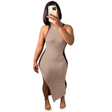Load image into Gallery viewer, Prowow Sexy Mesh Spliced Women Maxi Dress Hemline Split Sleeveless Skinny Female Clothing Summer Solid Color Party Wear - Shop &amp; Buy
