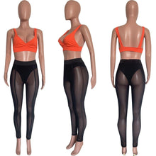 Load image into Gallery viewer, Prowow Sexy Sheer Mesh Patchwork Women Pant Skinny High Elastic Waist Summer Fall Leggings for Lady Bodycon Bottom Outfits - Shop &amp; Buy
