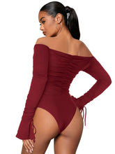Load image into Gallery viewer, Prowow Sexy Shoulderless Women Bodysuits One-piece Flare Sleeve Skinny Bodycon Tops Clothes Summer Fall Basic Female Romper - Shop &amp; Buy
