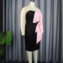Load image into Gallery viewer, Prowow Sexy Slim Fit Women Dress Pink Big Bow Summer Shoulderless Elegant Female Birthday Party Wear Black Outfits - Shop &amp; Buy
