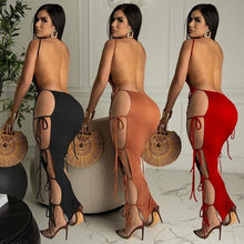 Load image into Gallery viewer, Prowow Sexy Summer Holiday Women Dress Backless Hollow Out Lace Up Maxi Dresses for Party Nightclub Bodycon Outfits Lady Clothes - Shop &amp; Buy
