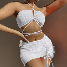 Load image into Gallery viewer, Prowow Sexy Women Bikinis Set Lace Up Separated Swimsuits with Mesh Skirts Three Piece Bathing Swimming Wears Beach Suits - Shop &amp; Buy
