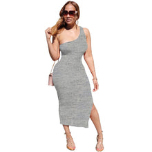 Load image into Gallery viewer, Prowow Sexy Women Bodycon Dress Summer Fashion One-shoulder Mid Dresses for Lady Side Split Female Streetwears - Shop &amp; Buy

