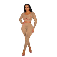 Load image into Gallery viewer, Prowow Sexy Women Bodycon Suits Criss-Cross Corset Tops Pant Two Piece Matching Clothing Set Long Sleeve Fall Party Outfits - Shop &amp; Buy