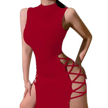 Load image into Gallery viewer, Prowow Sexy Women Maxi Dress Sleeveless Bodycons Outfits Criss-Cross Hollow Party Birthday Wear Solid Color Female Clothing - Shop &amp; Buy
