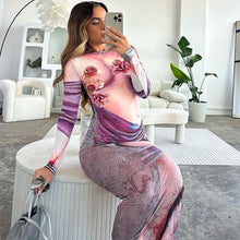 Load image into Gallery viewer, Prowow Skinny Women Maxi Dress 3D Body Print Sexy Female Clothing O-neck Long Sleeve Slim Party Club Wear - Shop &amp; Buy
