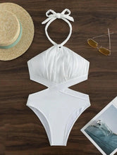 Load image into Gallery viewer, Prowow Solid Color Halter Women Bikiinis One-piece Hollow Sexy Bathing Bodysuits Swimsuits High Waisted Summer Beach Outfits - Shop &amp; Buy
