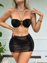 Load image into Gallery viewer, Prowow Summer Bathing Swimsuits Halter Chain Separrated Bikinis Set Mesh Skirt Balck Color Women Three Piece Beach Outfits - Shop &amp; Buy
