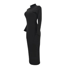 Load image into Gallery viewer, Prowow Women Black Color Maxi Dress Long Sleeve Skinny Bodycon Outfits Turtleneck Casual Basic Female Clothing High Strecth - Shop &amp; Buy
