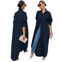 Load image into Gallery viewer, Prowow Women Blouses Dress Long Style Single Breasted Lady Office Clothing 2024 New Turn-down Collar Loose Outfits Solid Color - Shop &amp; Buy

