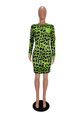 Load image into Gallery viewer, Prowow Women Bodycon Mini Dress Fashion Leopard Print Mini Dresses for Lady Long Sleeve Spring Summer Female Streetwear Outfits - Shop &amp; Buy
