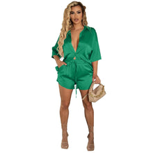 Load image into Gallery viewer, Prowow Women Clothing Set Short-sleeved Blouses Shorts Two Piece Summer Suits Solid Color Casual Loose Style Lady Outfits - Shop &amp; Buy
