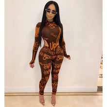 Load image into Gallery viewer, Prowow Women Clothing Set Spring Fall Bodycon Outfits Letter Print Bodysuit Pant 2pcs Suits for Lady Fashion Female Streetwear - Shop &amp; Buy
