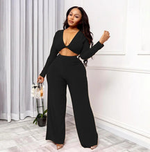 Load image into Gallery viewer, Prowow Women Clothing Set V-neck Corset Tops Wide Leg Pant Two Piece Sexy Party Club Suits Solid Tracksuits Streetwear - Shop &amp; Buy
