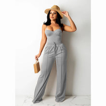 Load image into Gallery viewer, Prowow Women Clothing Set Zipper Crop Tank Tops Wide Leg Pant Two Piece Solid Color Suits New Summer Female Streetwear Outfit - Shop &amp; Buy
