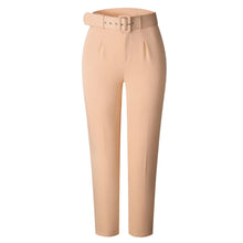 Load image into Gallery viewer, Prowow Women Pant Solid Color Slim Fit Office Lady Trousers with Belt High Waisted Zipper Straight Female Clothing Bottoms - Shop &amp; Buy
