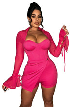 Load image into Gallery viewer, Prowow Women Playsuits One-piece Flare Sleeve Mesh Splice Birthday Party Club Wear 2024 New Skinny Sexy Female Clothing Romper - Shop &amp; Buy
